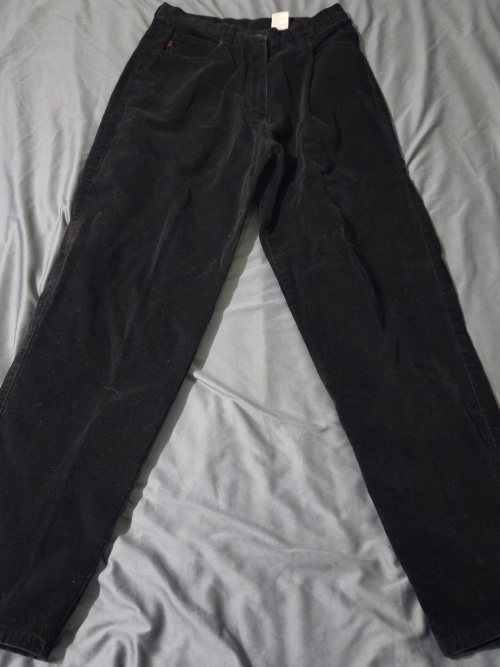 Woolrich 1765 Black Corduroy Pants Mom Jean Work Pant Size 12 High Rise Velvety